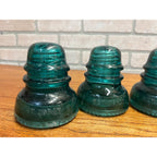Vintage Aqua Teal Blue Hemingray No. 40 Glass Insulator Set of 4