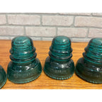 Vintage Aqua Teal Blue Hemingray No. 40 Glass Insulator Set of 4