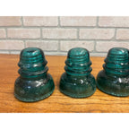 Vintage Aqua Teal Blue Hemingray No. 40 Glass Insulator Set of 4