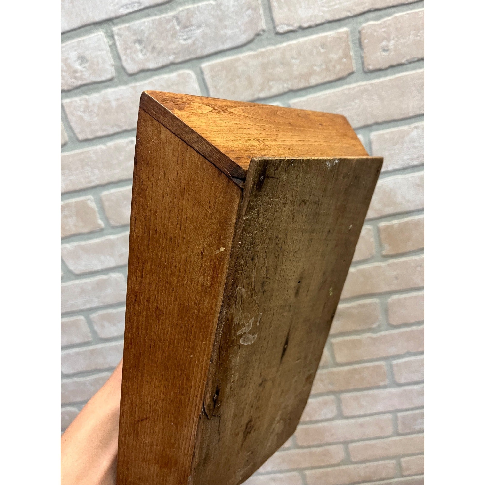 Antique Primitive Wooden Utensil Caddy Tote Carrier w/ Handle Farmhouse Country Kitchen Decor