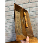 Antique Primitive Wooden Utensil Caddy Tote Carrier w/ Handle Farmhouse Country Kitchen Decor