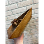 Antique Primitive Wooden Utensil Caddy Tote Carrier w/ Handle Farmhouse Country Kitchen Decor