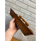 Antique Primitive Wooden Utensil Caddy Tote Carrier w/ Handle Farmhouse Country Kitchen Decor