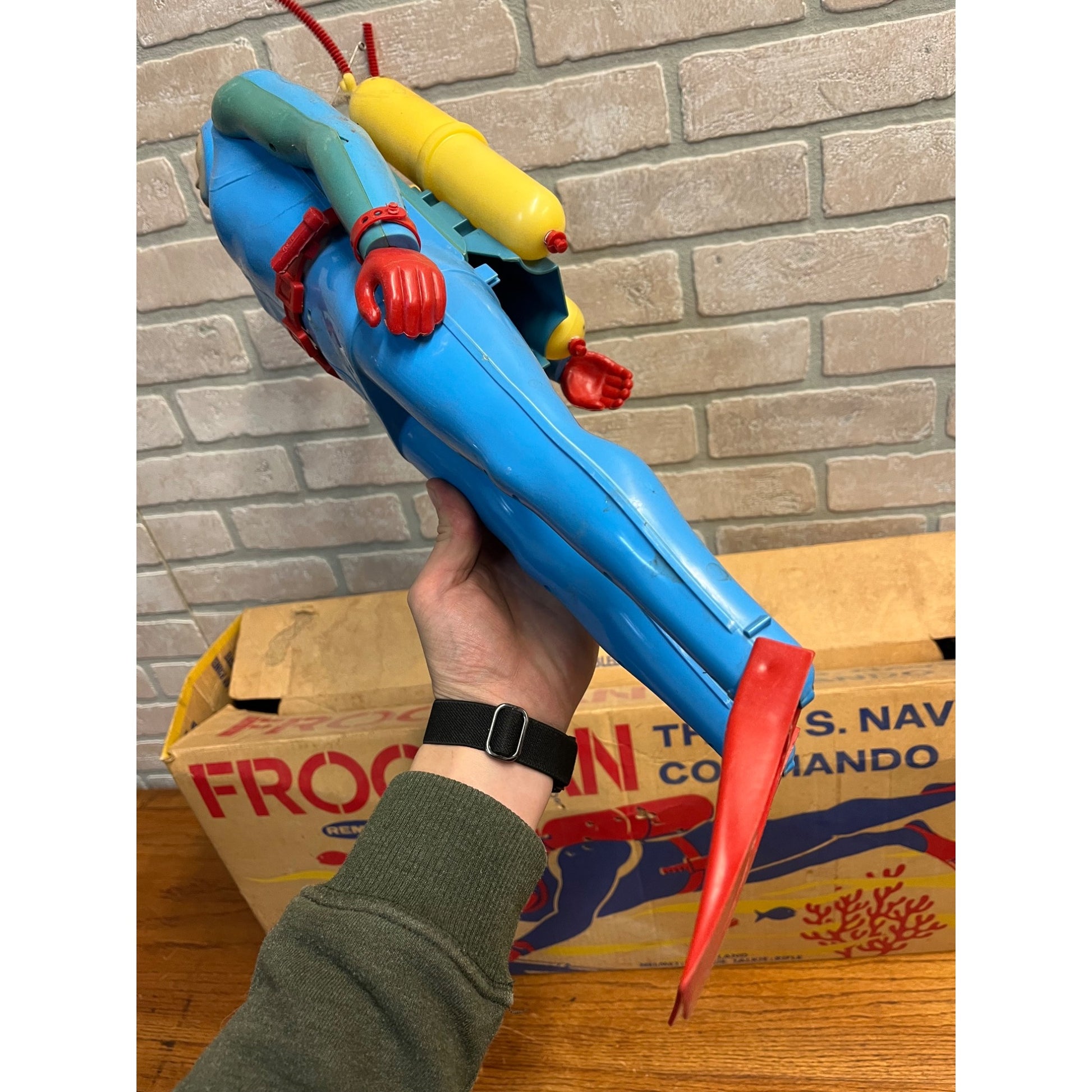 Vintage 1961 Remco Frogman US Navy Commando Toy Scuba Diver + Box - Parts/Repair