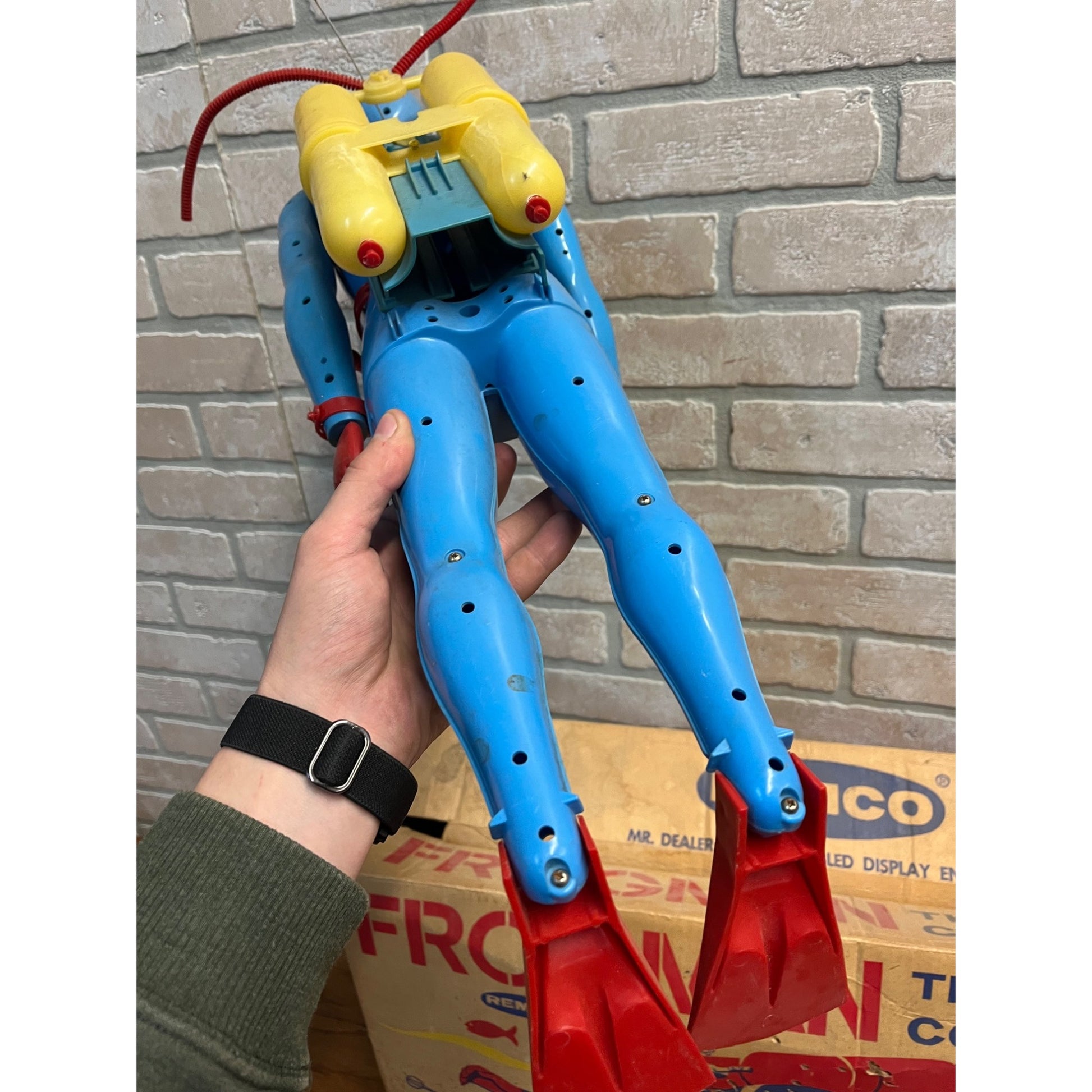 Vintage 1961 Remco Frogman US Navy Commando Toy Scuba Diver + Box - Parts/Repair