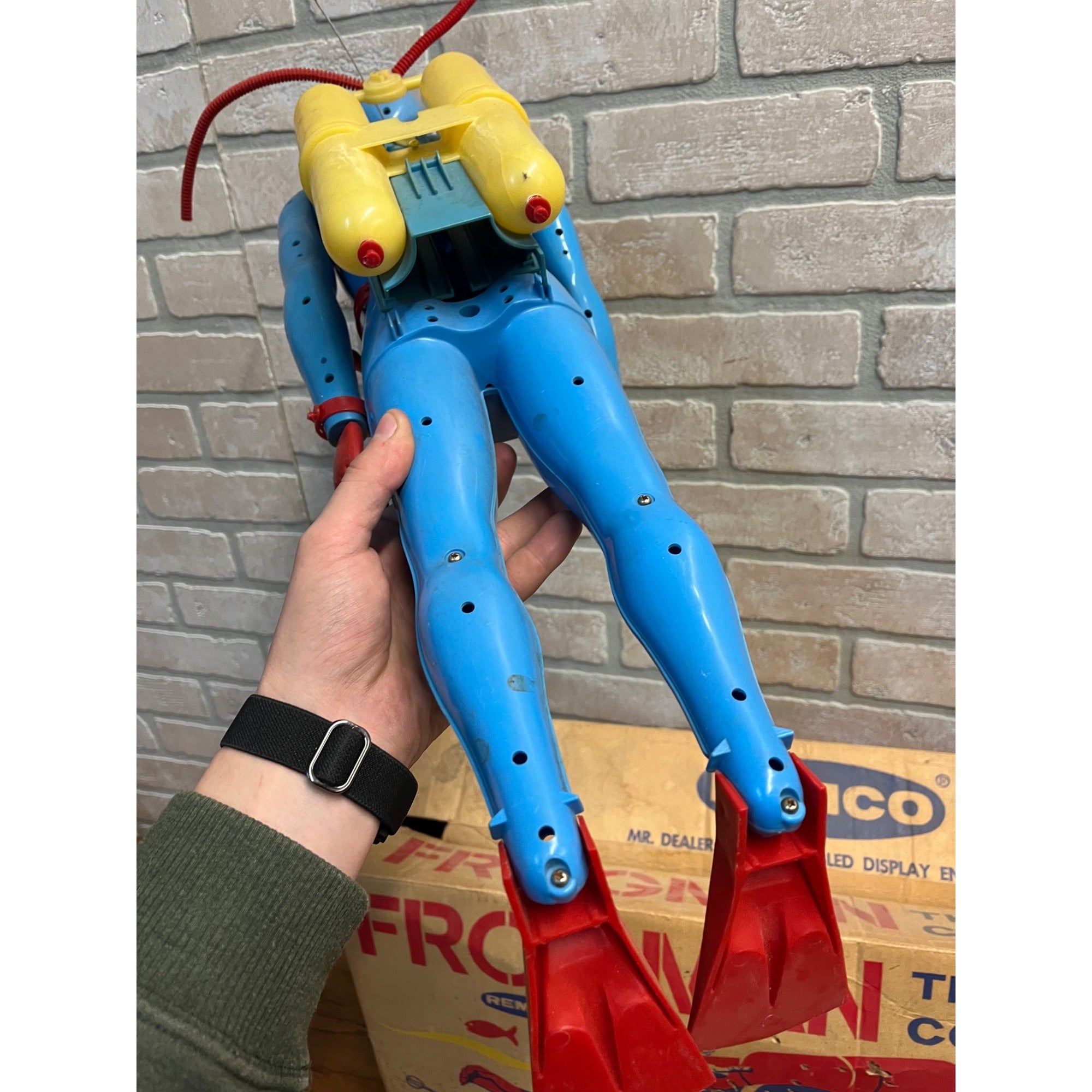 Vintage 1961 Remco Frogman US Navy Commando Toy Scuba Diver + Box - Parts/Repair