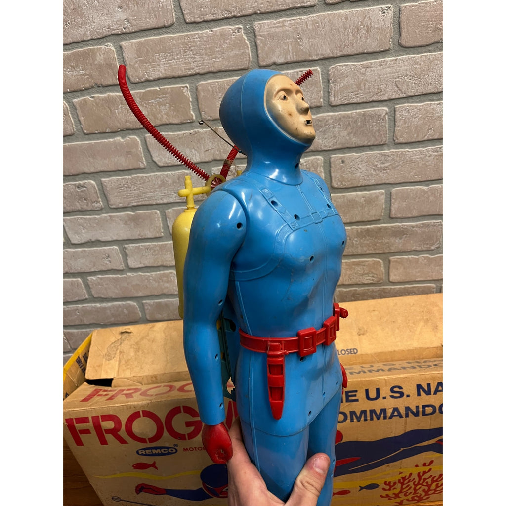 Vintage 1961 Remco Frogman US Navy Commando Toy Scuba Diver + Box - Parts/Repair