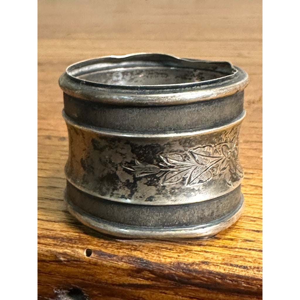 Victorian Sterling Silver Napkin Ring Etched "Mother" Floral - 14.81 g Grams