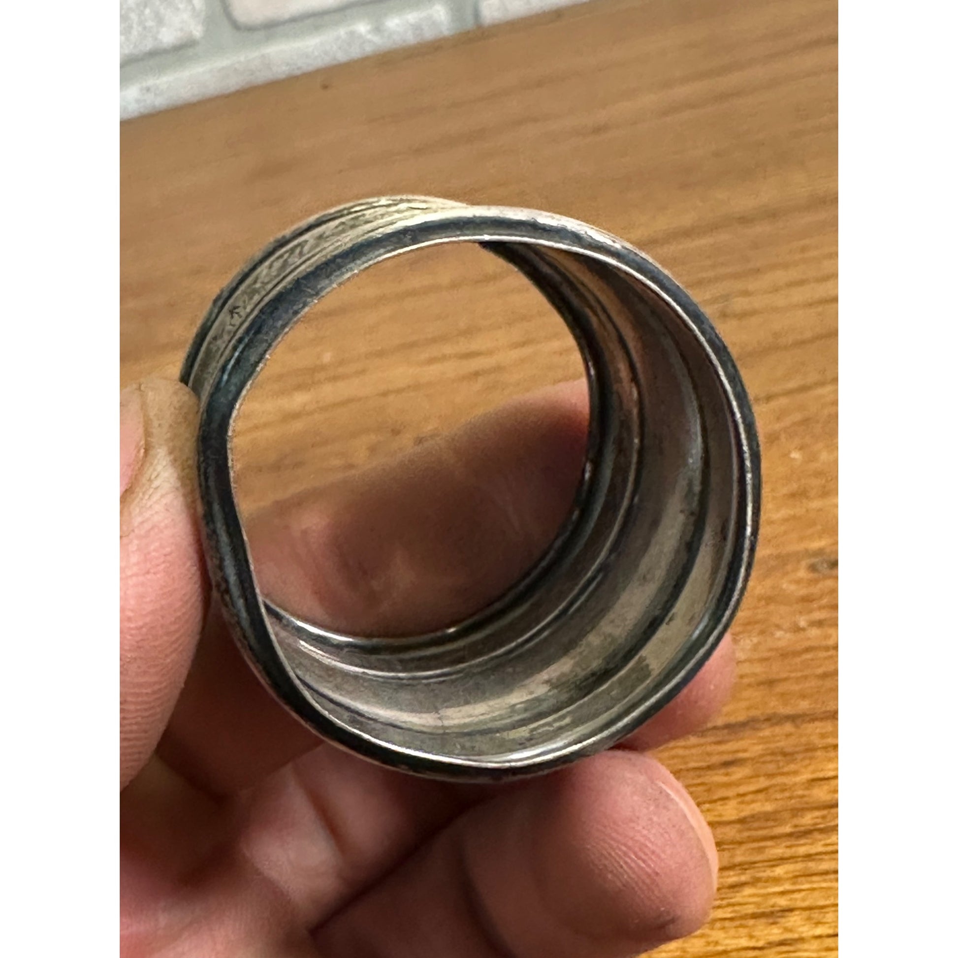 Victorian Sterling Silver Napkin Ring Etched "Mother" Floral - 14.81 g Grams