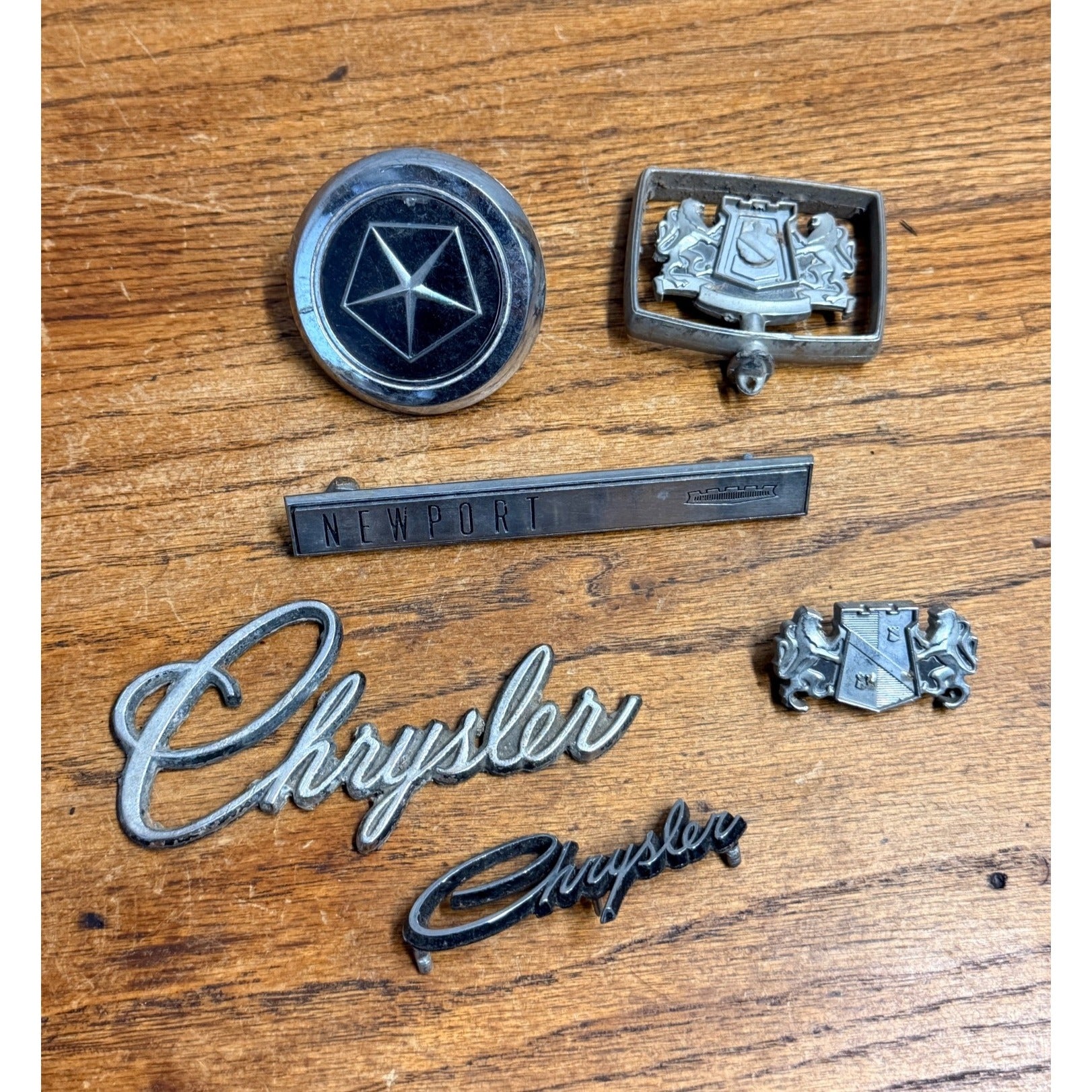 Vintage Chrysler Huge Lot Emblem Badges Script OEM Original Parts