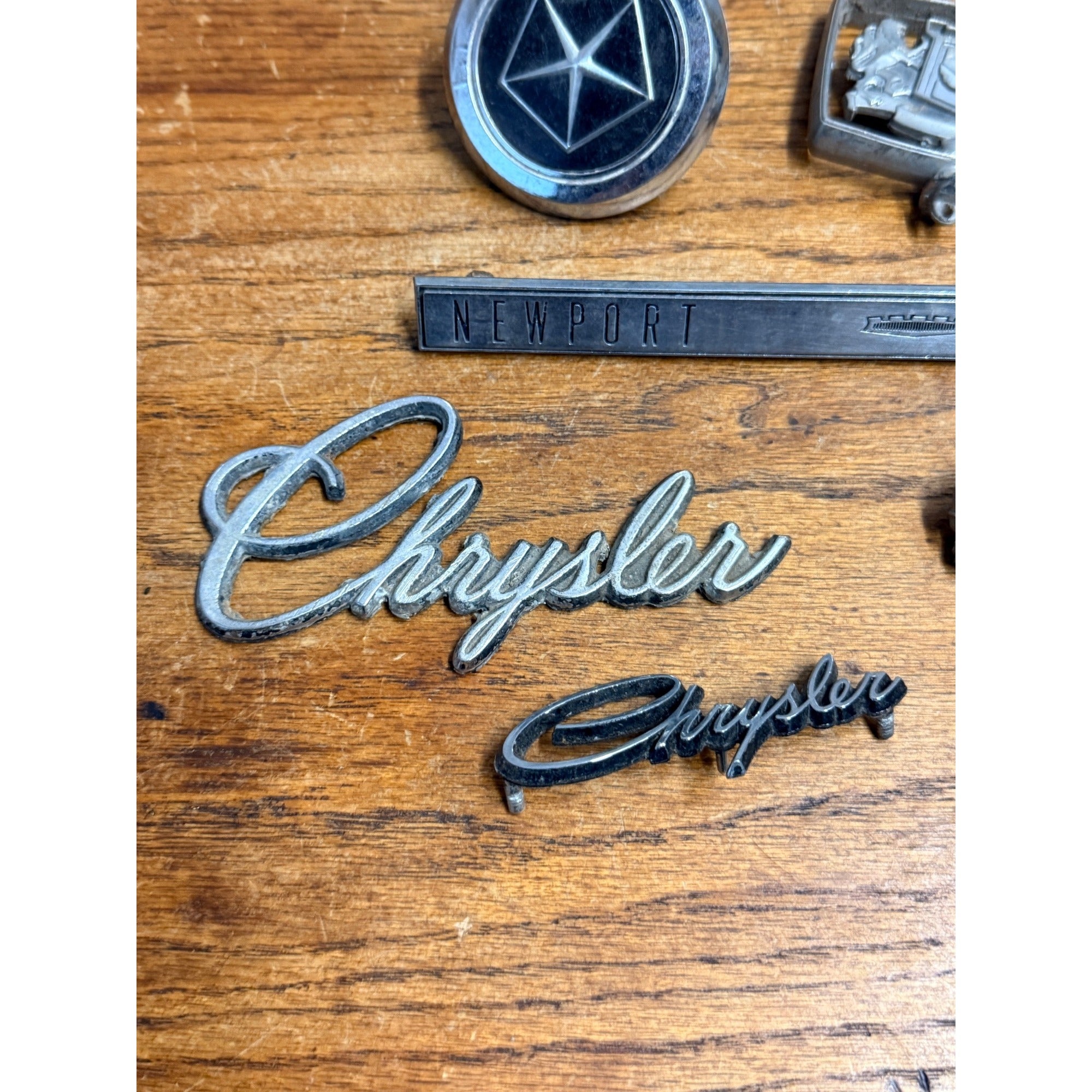 Vintage Chrysler Huge Lot Emblem Badges Script OEM Original Parts