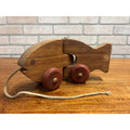 Vintage The Montgomery School House Fish Train Wooden Pull Toy Hand-Crafted