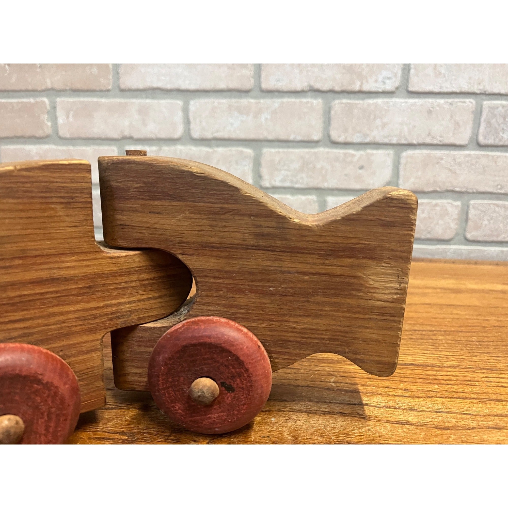 Vintage The Montgomery School House Fish Train Wooden Pull Toy Hand-Crafted