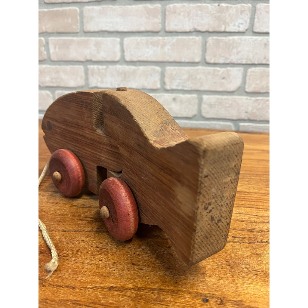 Vintage The Montgomery School House Fish Train Wooden Pull Toy Hand-Crafted