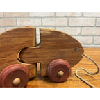 Vintage The Montgomery School House Fish Train Wooden Pull Toy Hand-Crafted