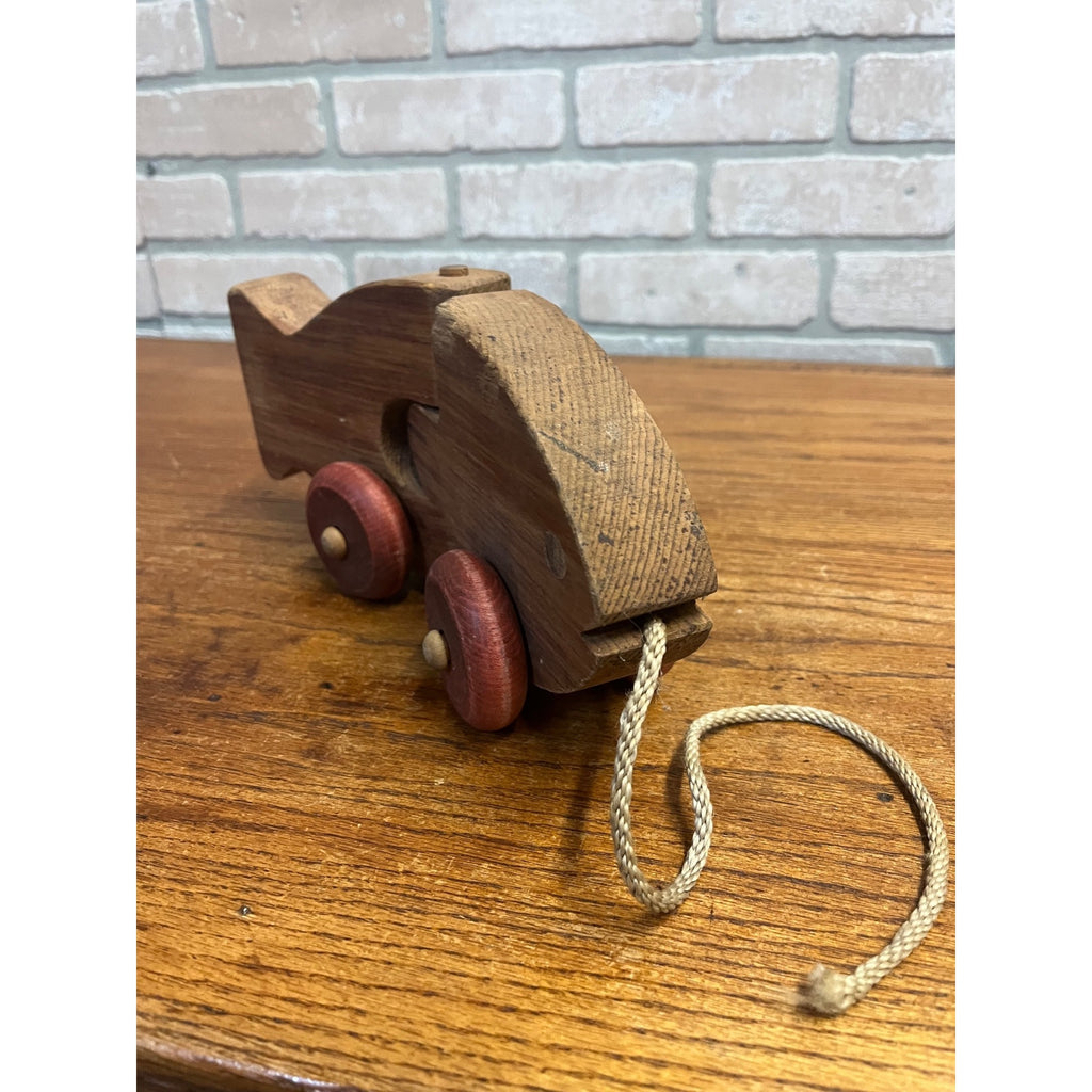 Vintage The Montgomery School House Fish Train Wooden Pull Toy Hand-Crafted