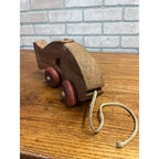 Vintage The Montgomery School House Fish Train Wooden Pull Toy Hand-Crafted