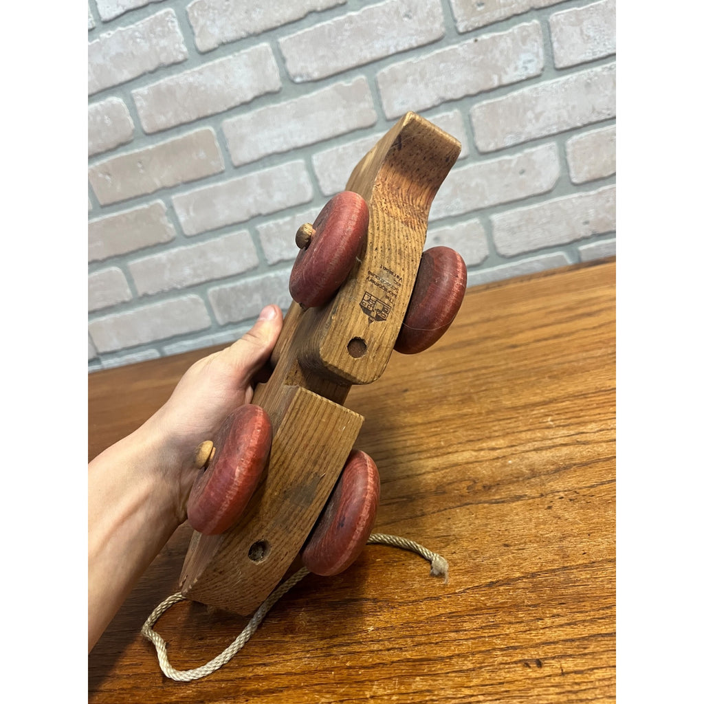 Vintage The Montgomery School House Fish Train Wooden Pull Toy Hand-Crafted