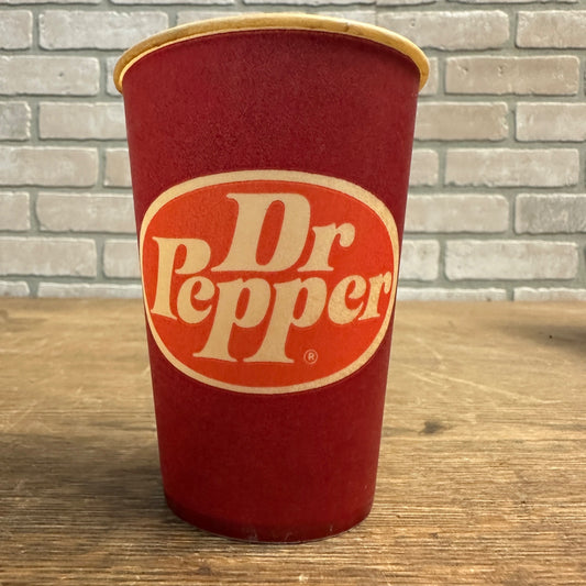 Vintage Dr Pepper Red  9oz Paper Wax Soda Cup Promotional