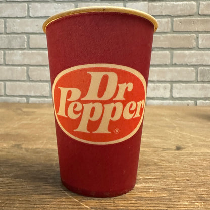 Vintage Dr Pepper Red  9oz Paper Wax Soda Cup Promotional