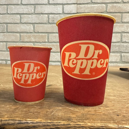 Vintage Dr Pepper Red  9oz Paper Wax Soda Cup Promotional