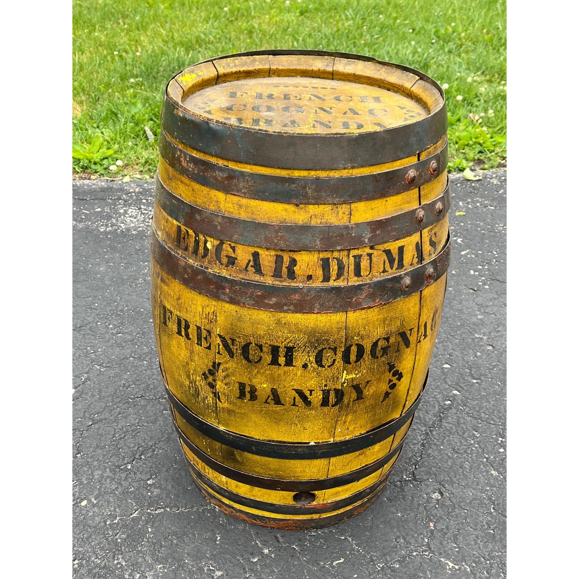 Original Pre-Pro French Brandy Whiskey Barrel Edgar Dumas Trade Advertising Ohio