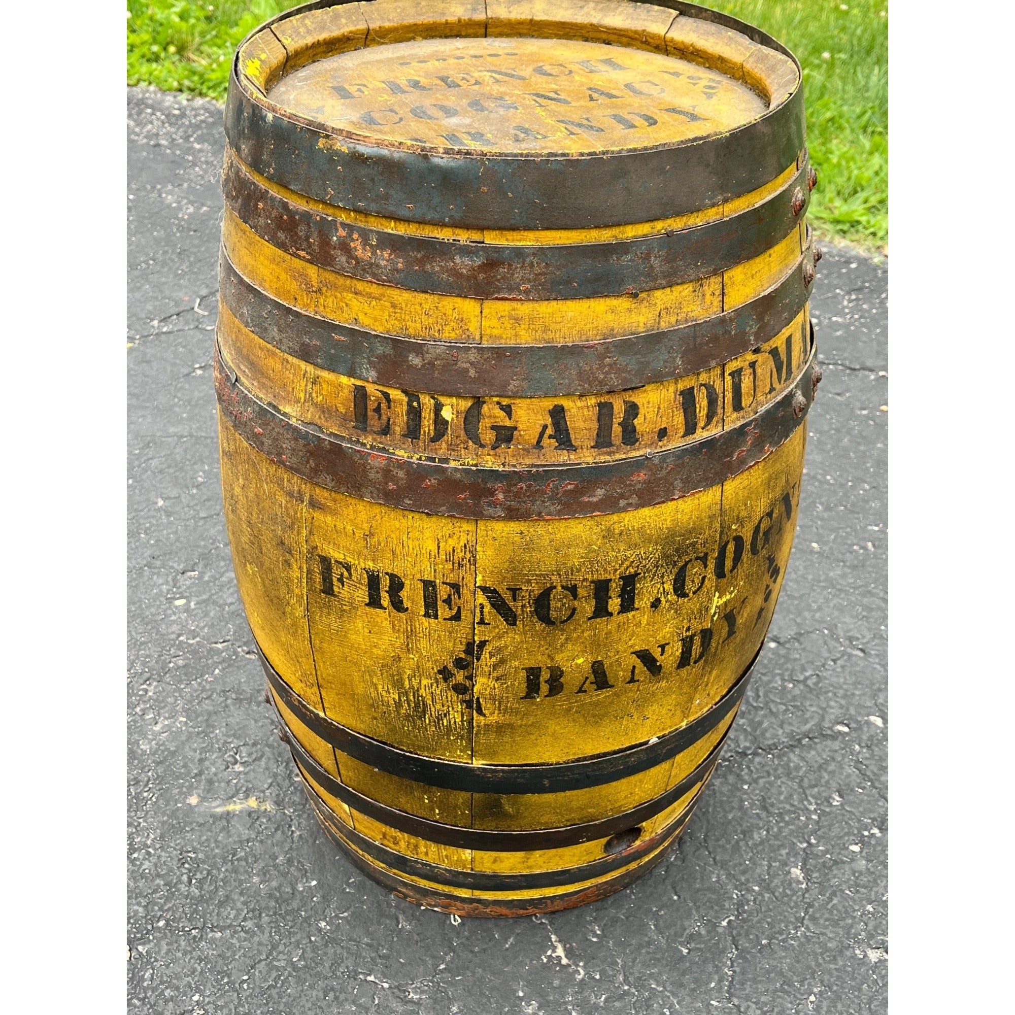 Original Pre-Pro French Brandy Whiskey Barrel Edgar Dumas Trade Advertising Ohio