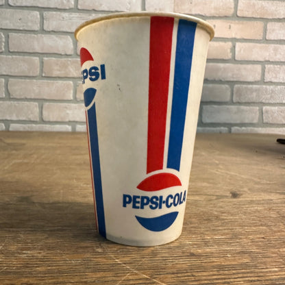 Pepsi Cola 12oz Paper Wax Soda Cup 1970s Design Advertising promo