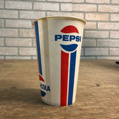 Pepsi Cola 12oz Paper Wax Soda Cup 1970s Design Advertising promo