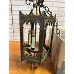 Vintage Hanging Gothic Revival Candle Pendant Lamp 1963 Lamp Fixture