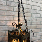 Vintage Hanging Gothic Revival Candle Pendant Lamp 1963 Lamp Fixture