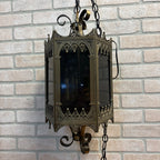 Vintage Hanging Gothic Revival Candle Pendant Lamp 1963 Lamp Fixture