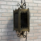 Vintage Hanging Gothic Revival Candle Pendant Lamp 1963 Lamp Fixture