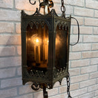 Vintage Hanging Gothic Revival Candle Pendant Lamp 1963 Lamp Fixture
