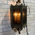 Vintage Hanging Gothic Revival Candle Pendant Lamp 1963 Lamp Fixture