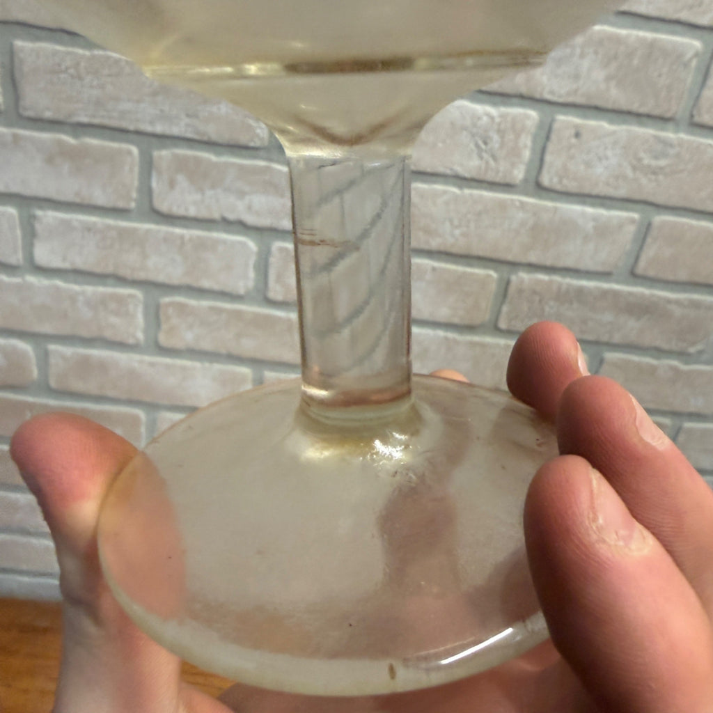 Vintage Hamm’s Beer Goblet Thumbprint Heavy Stemmed Schooner Drink Glass