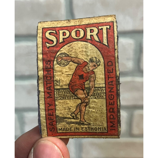 RARE Vintage 1920s Sport Safety Matches Box Cover Label Advertising Esthonia