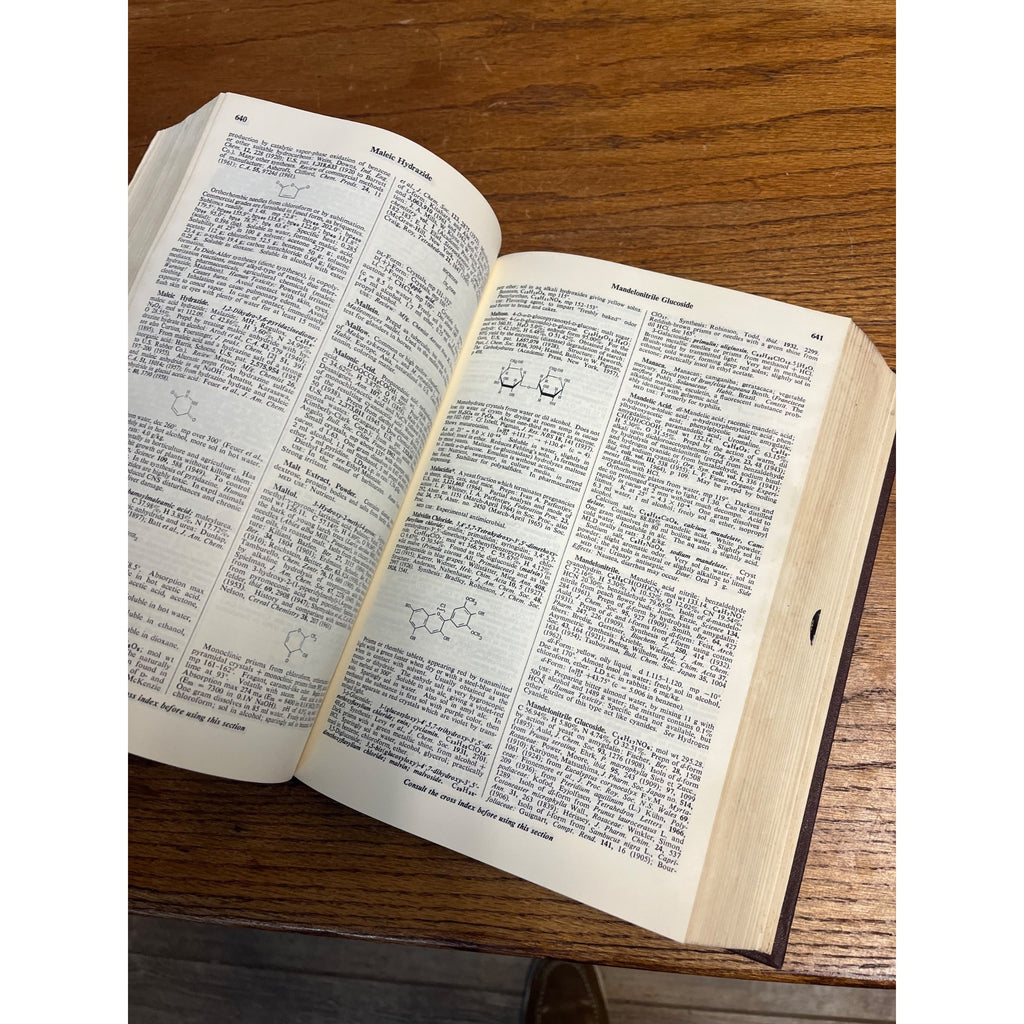 1968 The Merck Index Chemicals Drugs Pharmacy Hardcover Book 8th Edition