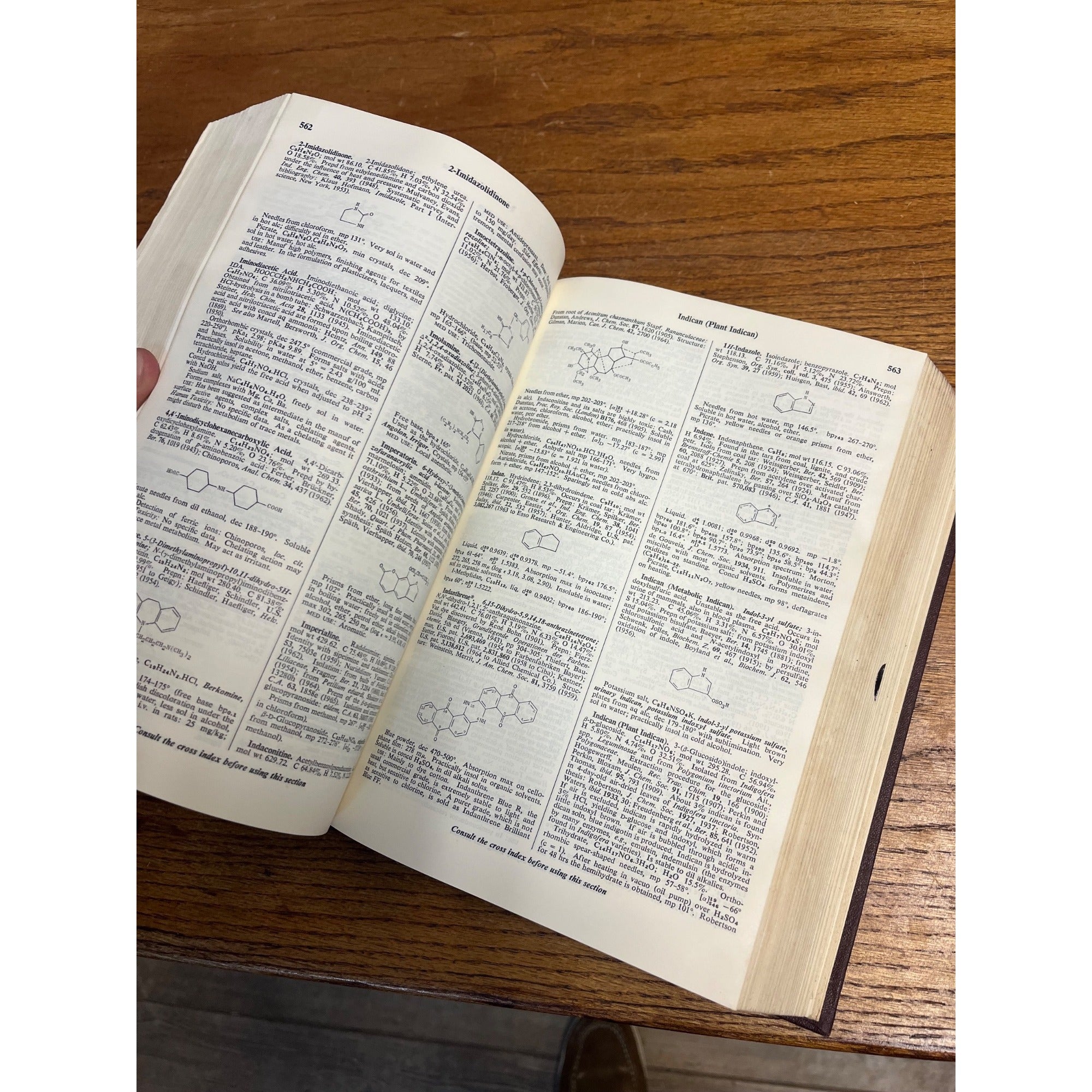 1968 The Merck Index Chemicals Drugs Pharmacy Hardcover Book 8th Edition