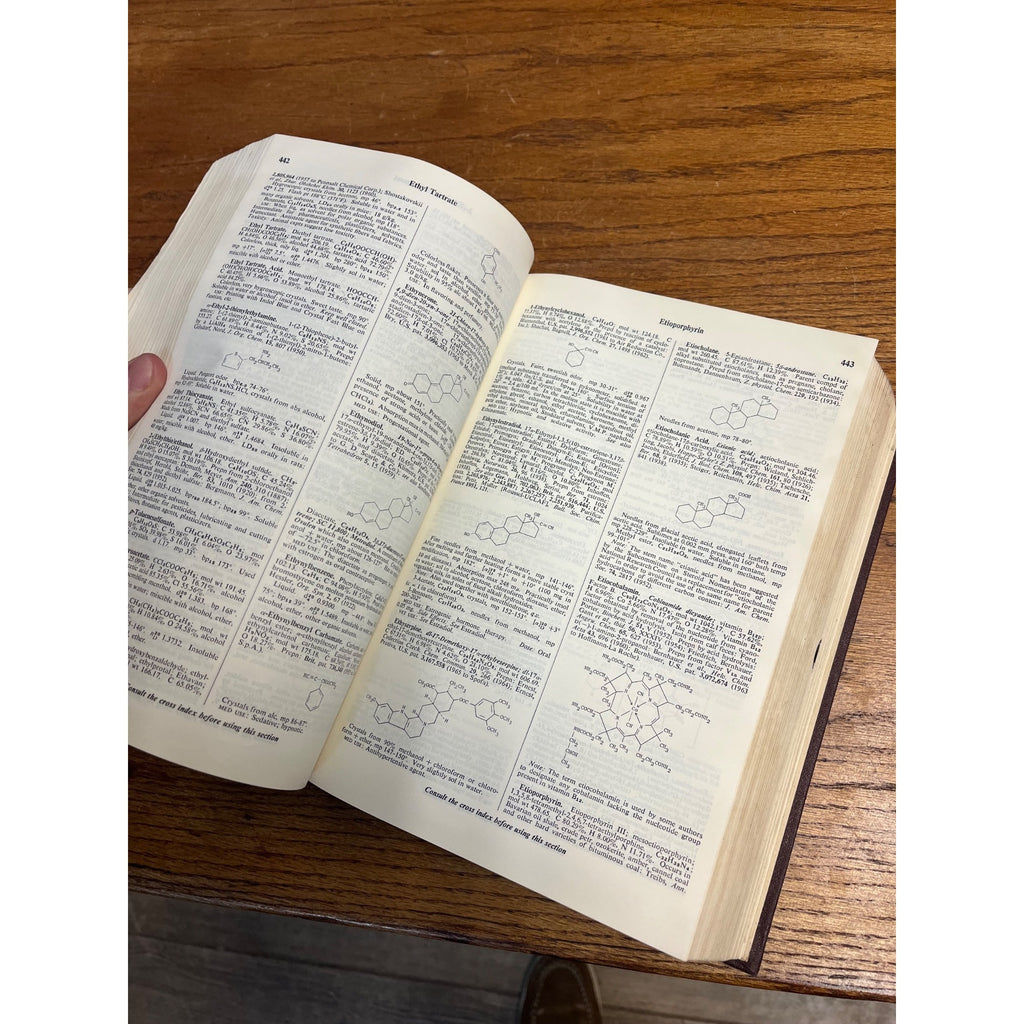 1968 The Merck Index Chemicals Drugs Pharmacy Hardcover Book 8th Edition