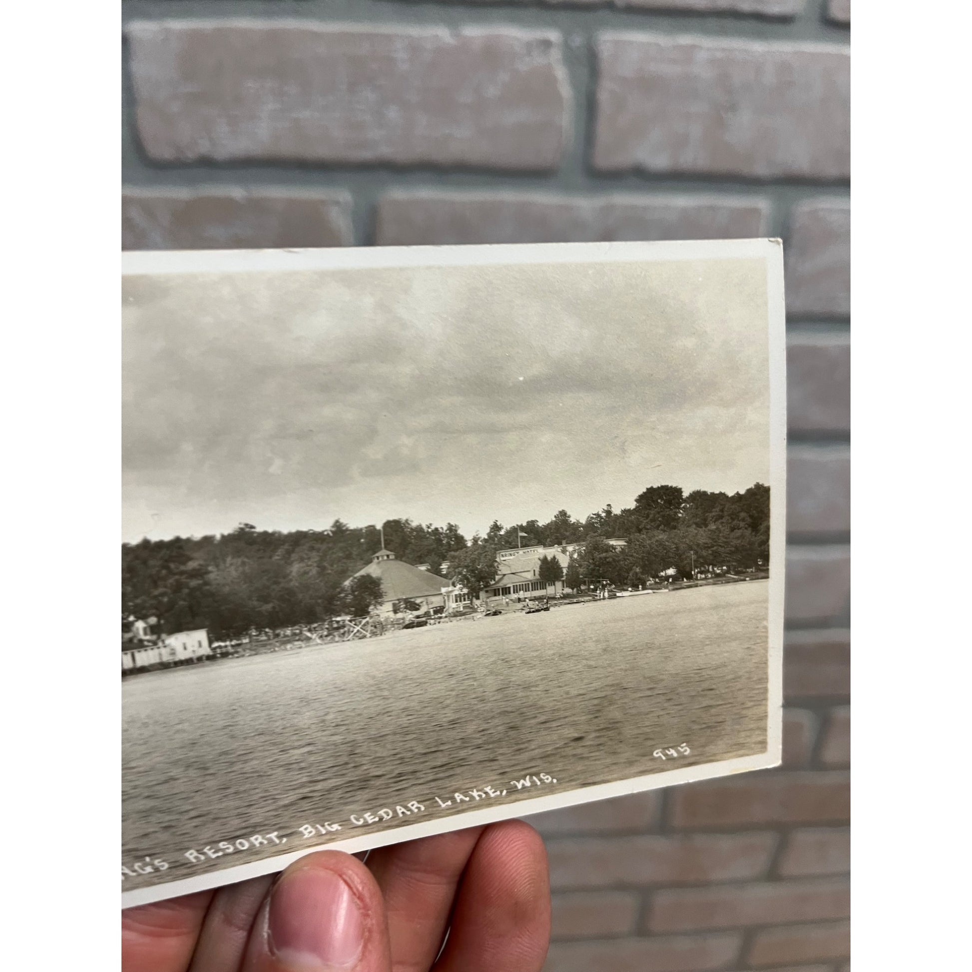 RPPC Postcard -- West Bend Wisconsin - Gonring's Resort Big Cedar Lake Wis