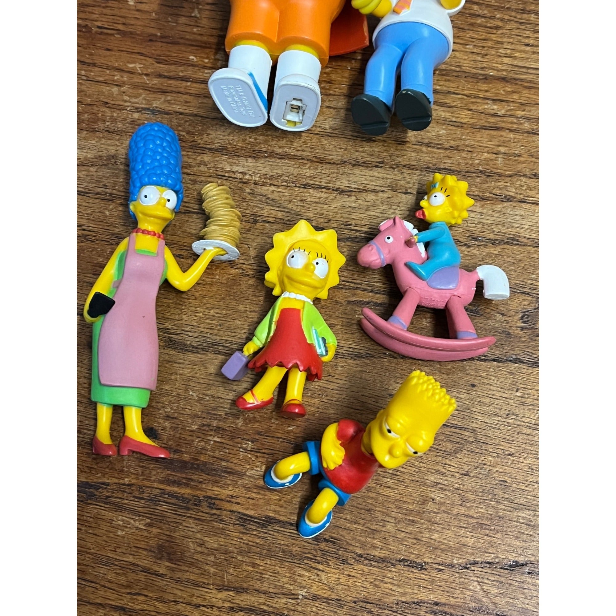 Vintage The Simpsons 6 Figure Lot Homer Marge Bart Lisa Maggie PVC Figurines