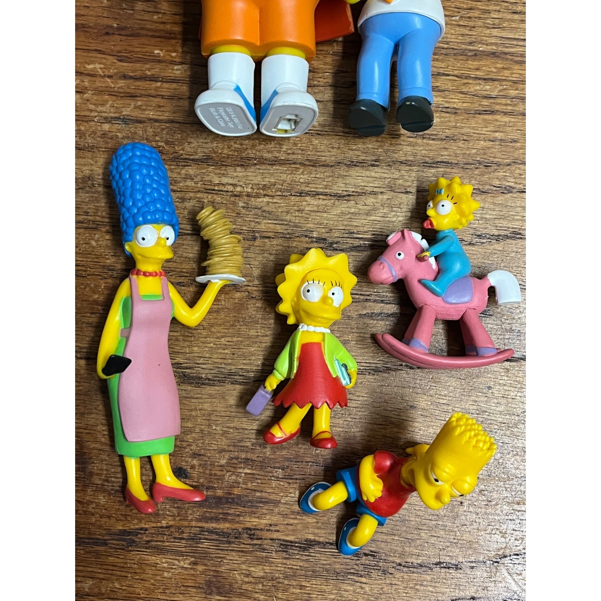 Vintage The Simpsons 6 Figure Lot Homer Marge Bart Lisa Maggie PVC Figurines