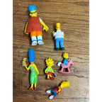 Vintage The Simpsons 6 Figure Lot Homer Marge Bart Lisa Maggie PVC Figurines