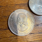 (2)1964 DENMARK 5 KRONER SILVER PRINCESS ANNE-MARIE WEDDING COMMEMORATIVE COIN