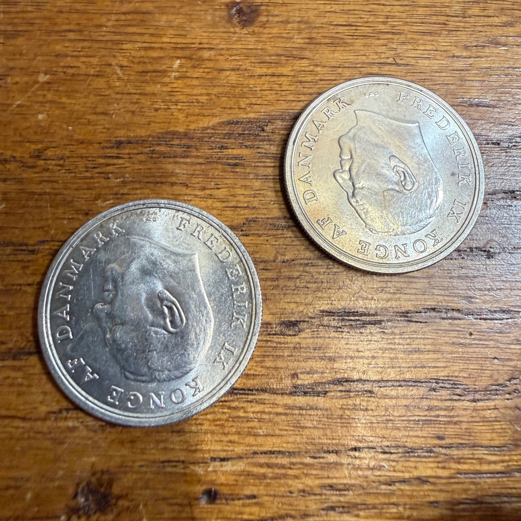 (2)1964 DENMARK 5 KRONER SILVER PRINCESS ANNE-MARIE WEDDING COMMEMORATIVE COIN
