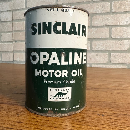 Vintage Sinclair Opaline Motor Oil Quart Can Advertising Metal Gas Oil Garage