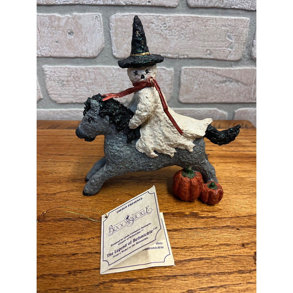Linda Lindquist Baldwin Broomsnickle Ghost Witch on Horse 1999 Halloween Enesco