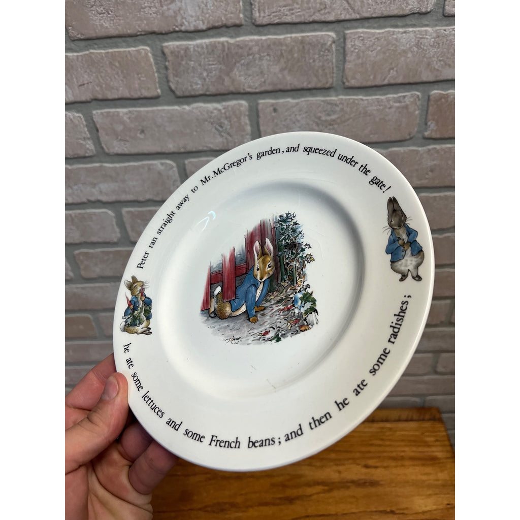 Vintage Beatrix Potter 8" Plate & Coffee Mug Wedgwood England Frederick Warne