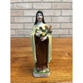 Vintage German Porcelain St. Therese Statue Figureine 7" Catholic Saint Theresa